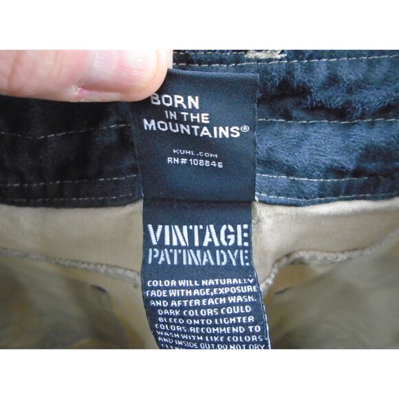 Kuhl Kanvus Jean Men's Size 34 (34x29) Vintage Patina Dye Hiking Pants Tan - Picture 13 of 13